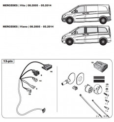 Штатная электрика к фаркопу на Mercedes-Benz Vito/Viano WYR232913R-T