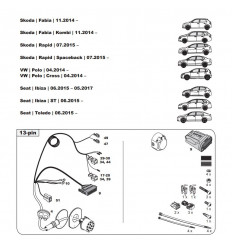 Штатная электрика к фаркопу на Seat/Skoda/Volkswagen WYR361313R-T