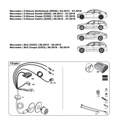 Штатная электрика к фаркопу на Mercedes-Benz C/GLC/GLC Coupe WYR233313R-T