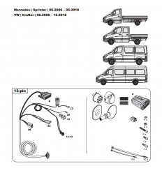 Штатная электрика к фаркопу на Mercedes-Benz Sprinter/Volkswagen Crafter WYR232113R-T