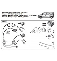 Штатная электрика к фаркопу на Mercedes-Benz Citan WYR322613R