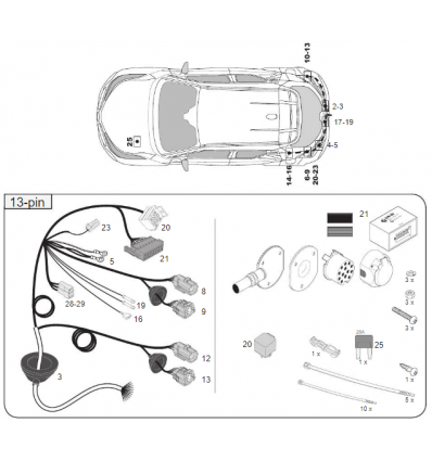 Штатная электрика к фаркопу на Toyota C-HR WYR403413R