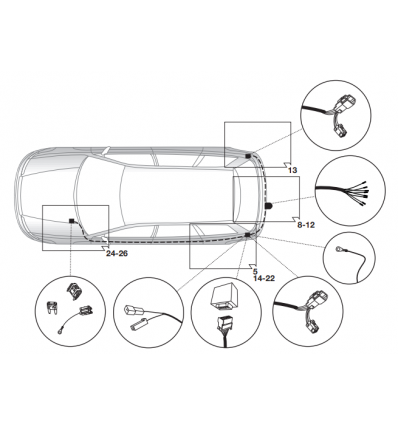 Штатная электрика к фаркопу на Toyota Avensis 16250521