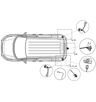 Штатная электрика к фаркопу на Ford Tourneo Courier/Transit Courier 21060549