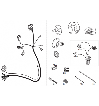 Штатная электрика к фаркопу на Ford C-MAX/Kuga/S-MAX/Tourneo Connect/Transit Connect 21060530