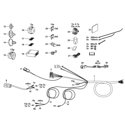 Штатная электрика к фаркопу на Ford C-MAX/Focus 307402300113