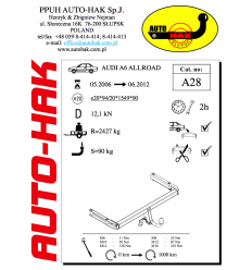 Фаркоп на Audi A6 Allroad A 28