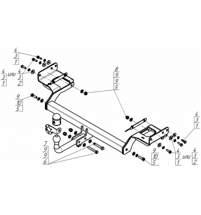 Фаркоп на Hyundai Tucson H106A