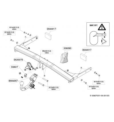 Фаркоп на Volkswagen Passat B7 558200