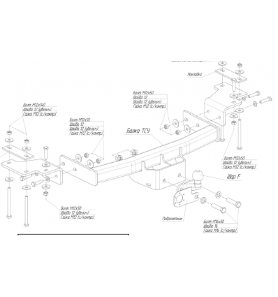 Фаркоп на Hyundai Terracan 4225F