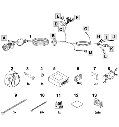 Штатная электрика к фаркопу на Audi A4/A5/A6/A7Q5/Q7/Q8/e-ton 701553