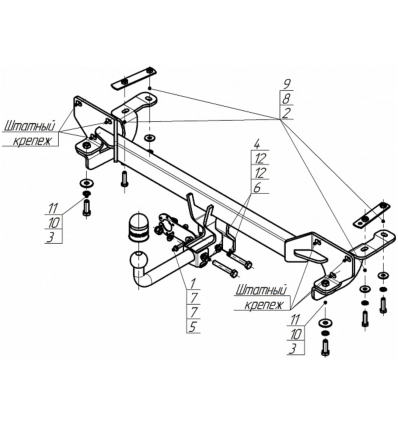 Фаркоп на GAC GS3 F.9012.001