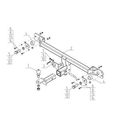 Фаркоп на Lada (ВАЗ) Vesta VAZ-72B
