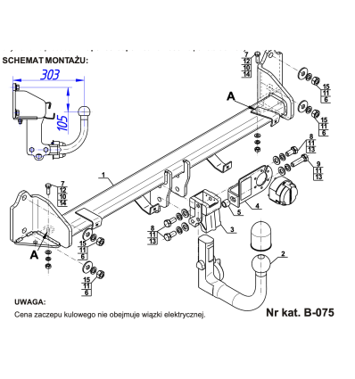 Фаркоп на BMW 5-Series B-075