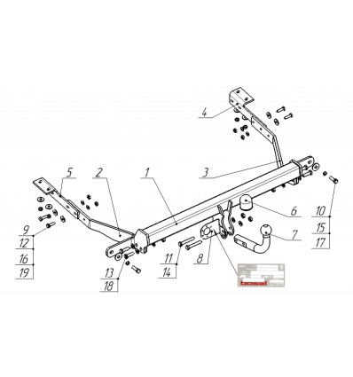 Фаркоп на Toyota ProAce City 2556-A