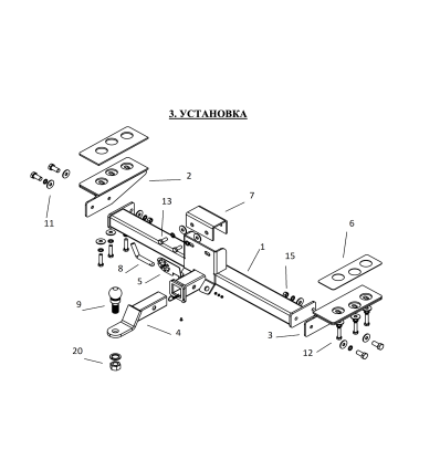 Фаркоп с системой антистук на TANK 700 FA 0700-E(A-K)