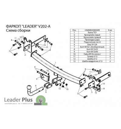 Фаркоп на Volvo XC70 V202-A