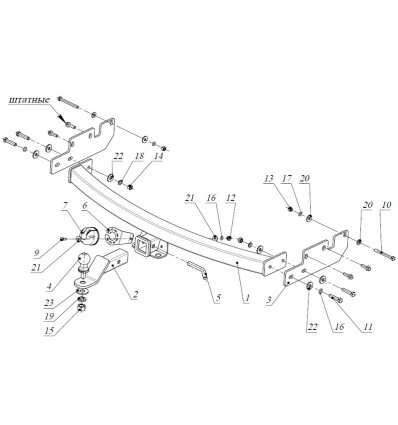 Фаркоп на Great Wall Hover H3 RA853