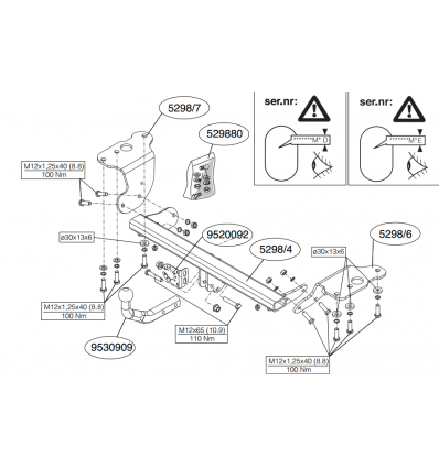 Фаркоп на Toyota Auris 529800