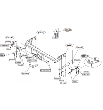 Фаркоп на Toyota Avensis 438300