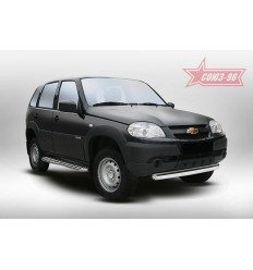 Защита переднего бампера "труба" овальная на Chevrolet Niva CN14.48.5143