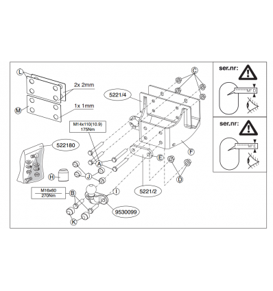 Фаркоп на Toyota Hilux N26 522100