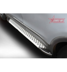 Пороги алюминиевый профиль на Hyundai Grand Santa Fe HGSF.83.5112