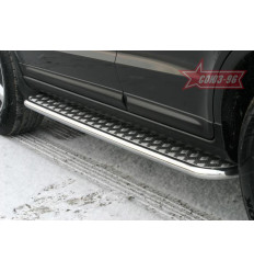 Пороги с листом на Hyundai Santa Fe HSFE.82.0324