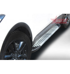 Пороги алюминиевый профиль на Hyundai Santa Fe HYSF.82.1622