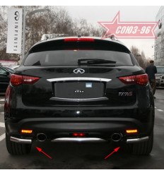 Защита заднего бампера "уголки" на Infiniti QX70 INFX.76.0754