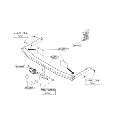 Фаркоп на Volkswagen Touran 356600