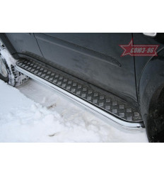 Пороги с листом на Mitsubishi Pajero Sport MIPS.82.0781