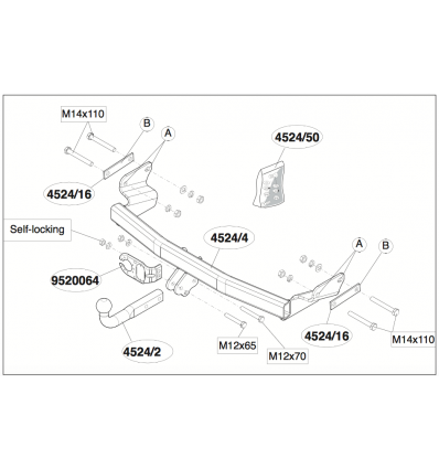 Фаркоп на Jeep Liberty 452400