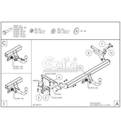 Оцинкованный фаркоп на Toyota Rav 4 T058C