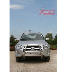 Решетка передняя мини труба на Toyota Rav 4 TRAV.55.0878