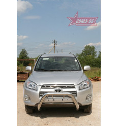 Решетка передняя мини труба на Toyota Rav 4 TRAV.56.0881
