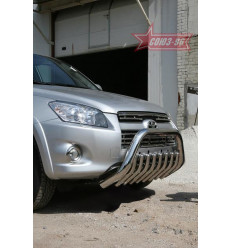 Решетка передняя мини труба на Toyota Rav 4 TRAV.57.0882