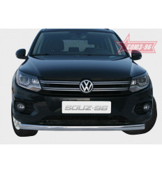 Защита переднего бампера труба на Volkswagen Tiguan VWTI.48.1402
