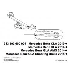 Фаркоп на Mercedes GLA 313503600001
