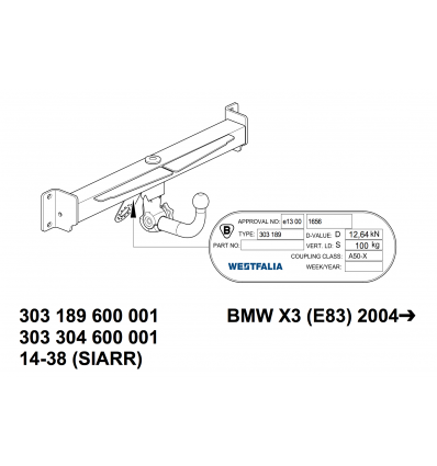 Фаркоп на BMW X3 303304600001