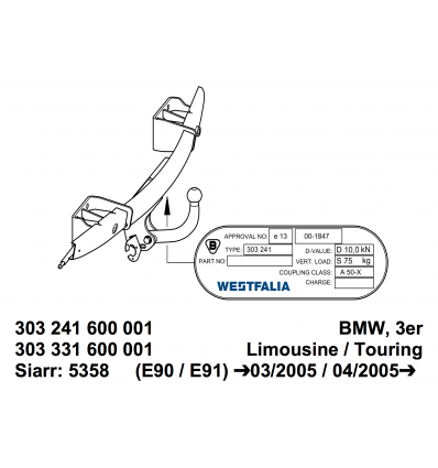 Фаркоп на BMW 3 303331600001