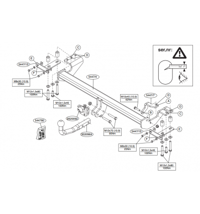 Фаркоп на Ssang Yong Actyon 544700