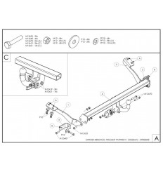 Оцинкованный фаркоп на Peugeot Partner C062A