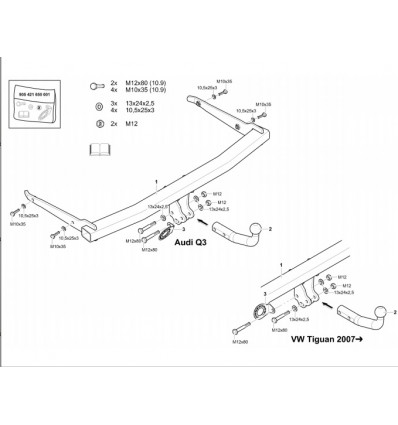 Фаркоп на Audi Q3 305423900113