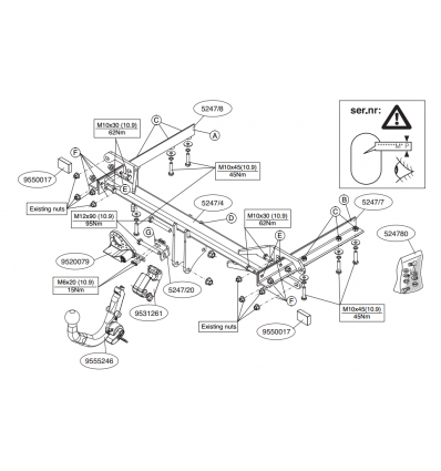 Фаркоп на Subaru Outback 524700