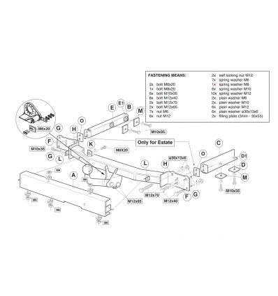 Фаркоп на Mercedes C 352600