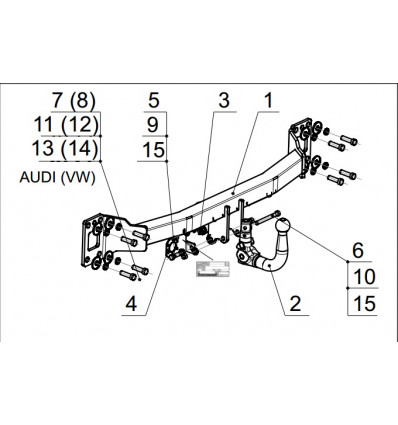 Фаркоп на Volkswagen Touareg 3555-AK6