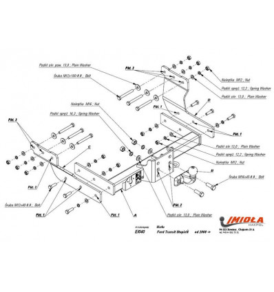 Фаркоп на Ford Transit E/054