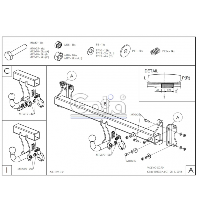 Фаркоп на Volvo XC90 V083C