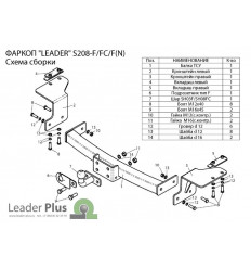 Фаркоп на Ssang Yong Actyon Sport S208-F